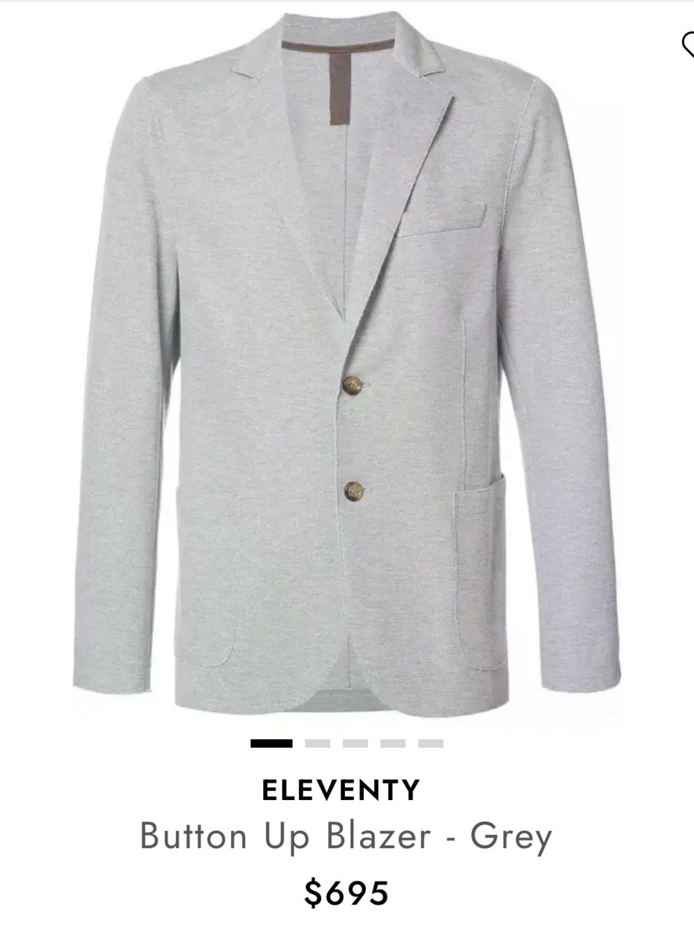 Eleventy Light Gray Knit Blazer - Men's